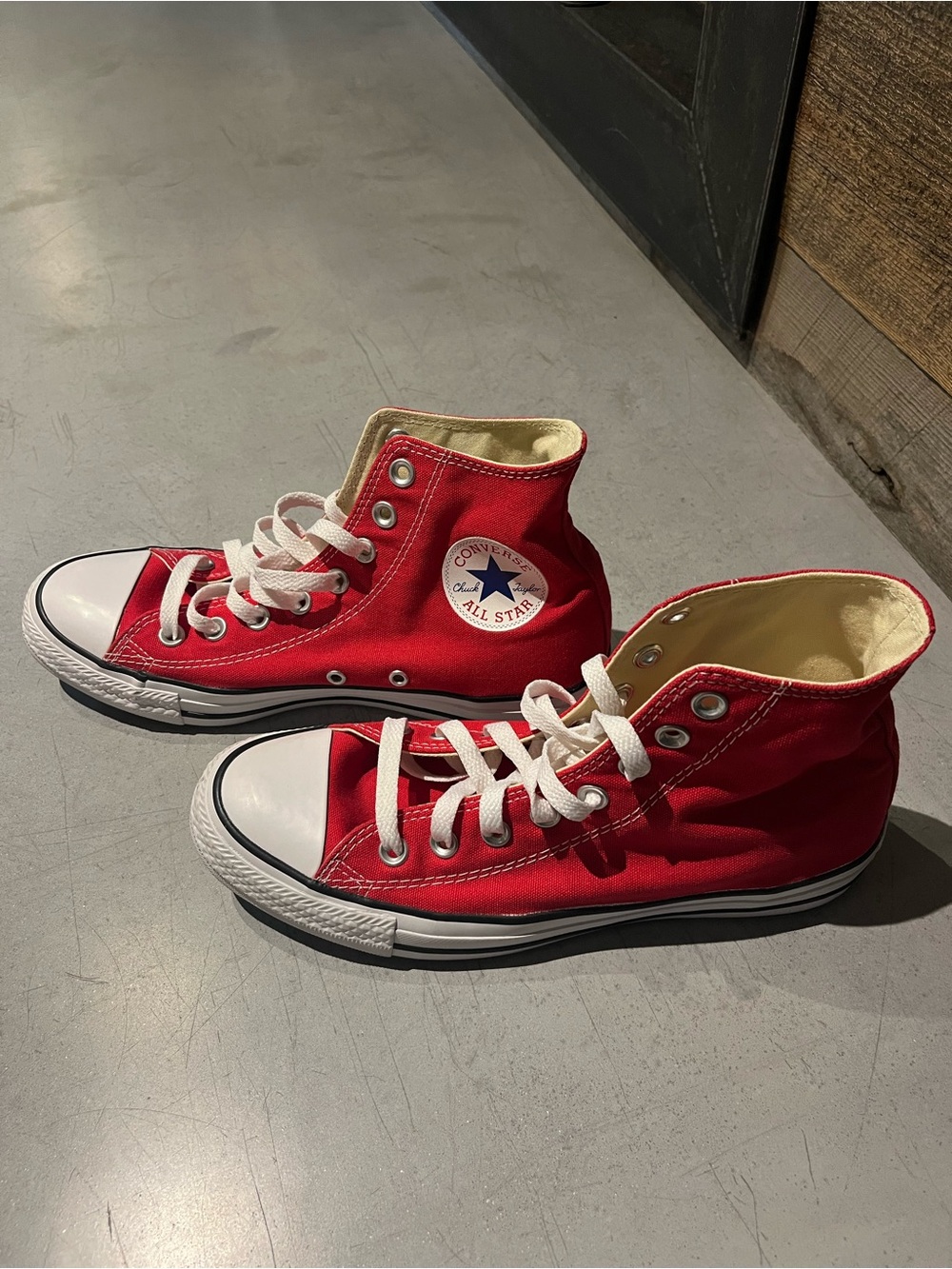Converse Red High-Top Sneakers with White Details